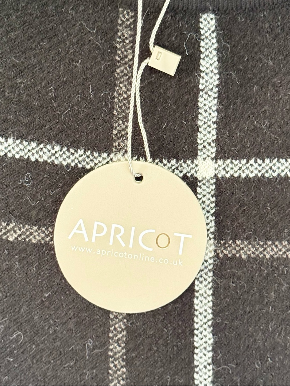 APRICOT Black Grey Plaid Warm Whimsigoth Fit Flare Mini Women’s Sweater Dress - Picture 6 of 9